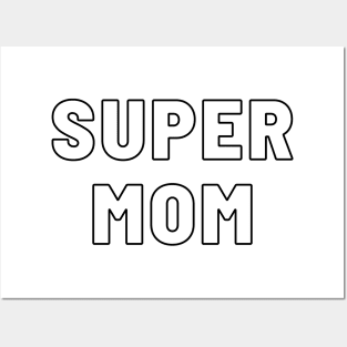 Super Mom Hollow Typography Posters and Art